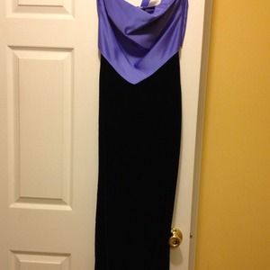 Purple and black evening gown