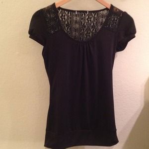 Tops - REDUCED Black top with lace back Tops - REDUCED Black top with lace back