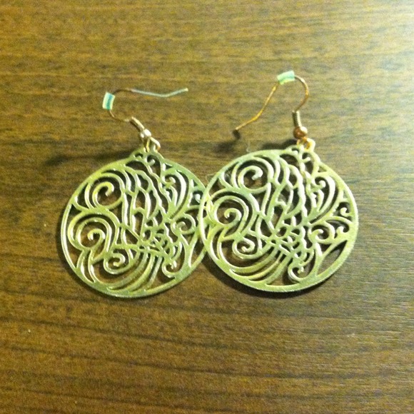 Gold colored earrings