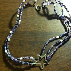 Purple star choker necklace