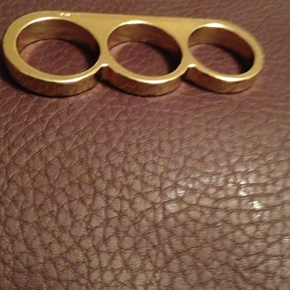 Diamond Cut Brass knuckle triple ring - Picture 2 of 4