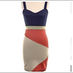 Color block multi color party dress new!!!