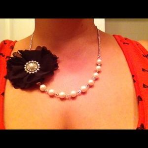 Black Flower Necklace