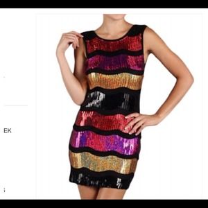 Women's sparkly dress color block new!