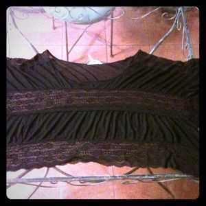 Black lace beach cover/ crop top