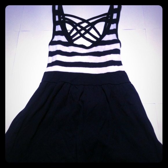 Blue tie waist empire tank
