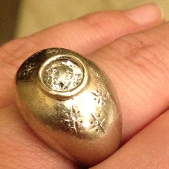 Vintage diamond and white gold dome ring