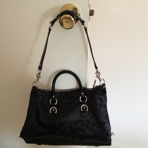 SOLD Coach satchel black silver hardware like new! - Picture 2 of 4