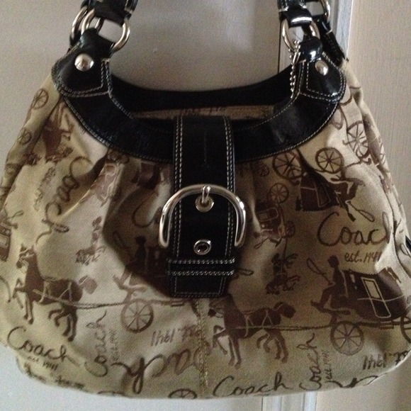 Authentic Coach brown signature bag