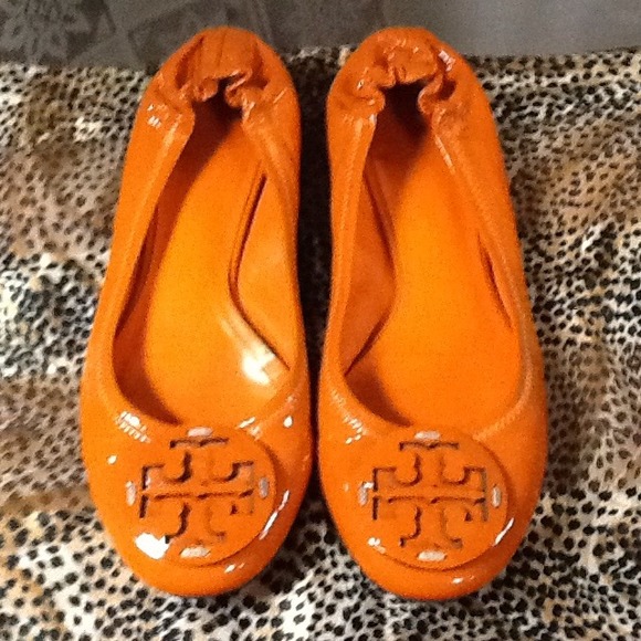 Reserved♨ Orange Patent Tory Burch Ballerinas 5.5M