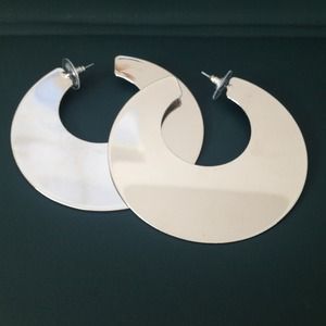 Silver plate hoop earrings