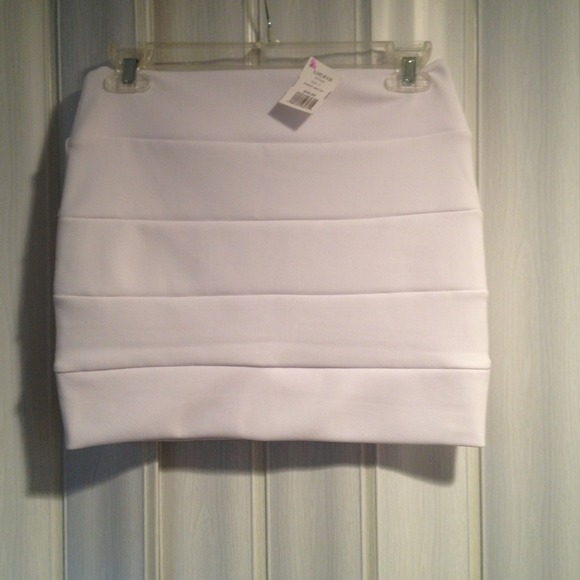 white mini skirt