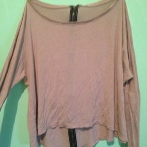 Hi-Low Long sleeve lavender pink shirt.