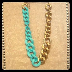 Blue and Gold Chain Necklace