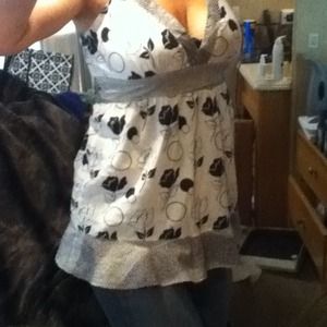 Cute black & white babydoll top, only worn twice
