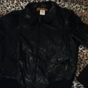 Black leather jacket