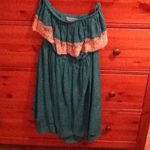 Silk strapless dress