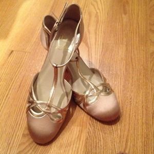 Christian Louboutin silk & leather rose heels