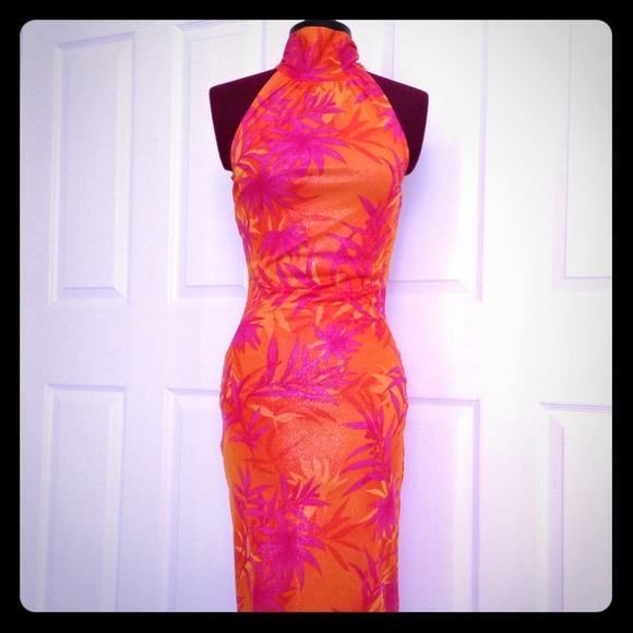 Guess Hot Mama Tropical Halter Dress