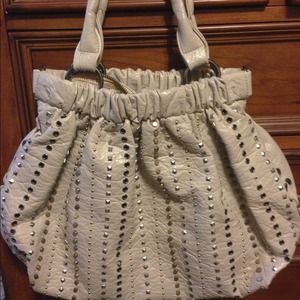 Big Buddha White and Gold/Silver Purse