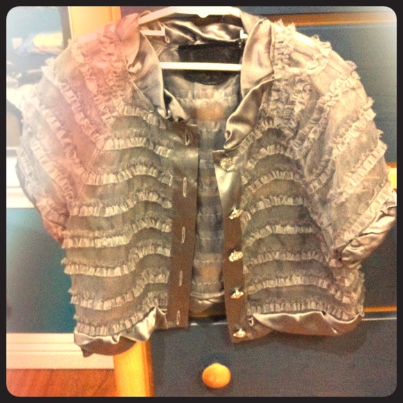 Handmade ruffle silk jacket