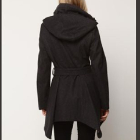 ⭕n Hold Betsey Johnson Hooded Wool Coat Charcoal - Picture 4 of 4
