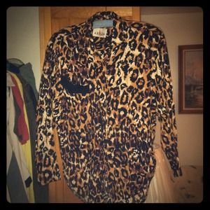 Cheetah print button up