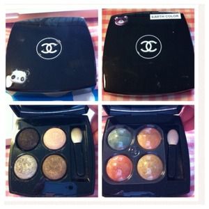 Chanel eye shadow and Dior make up bag