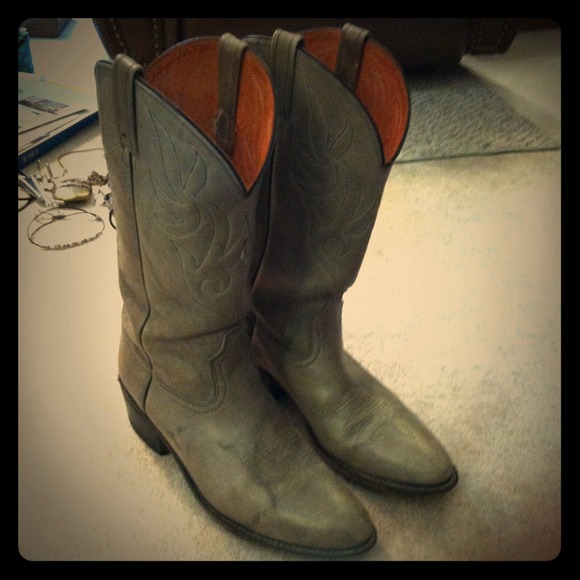Leather cowboy boots