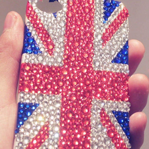 Union Jack British Flag Rhinestone iPhone 4 case
