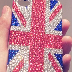 Union Jack British Flag Rhinestone iPhone 4 case