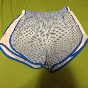 Blue and white nikes