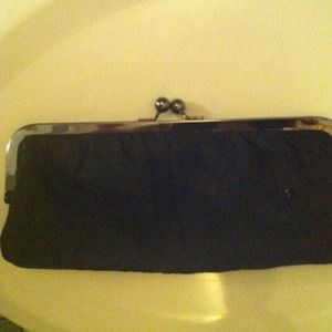 Black fabric evening clutch