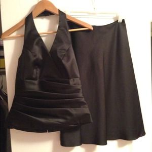 Black Bridesmaid/ ball combination (skirt & top)
