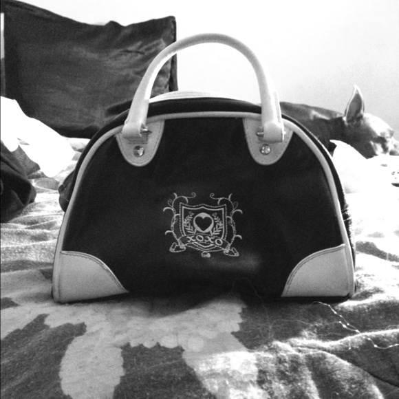 Black and white mini satchel
