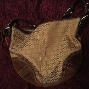 Authentic Coach mini "C" hobo bag