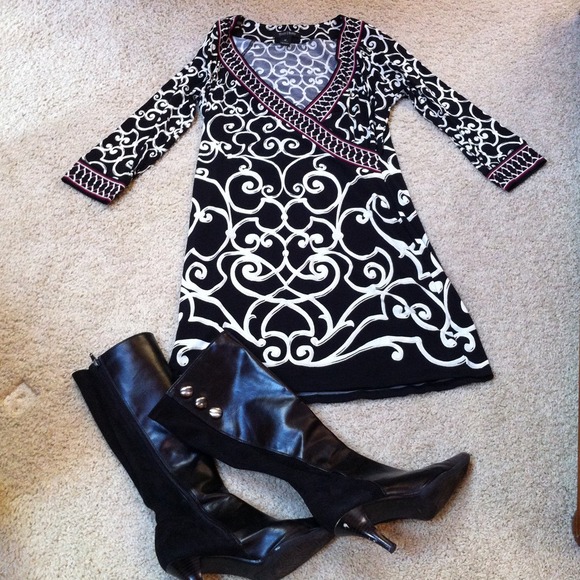 Sold!!!! Black white and pink dress