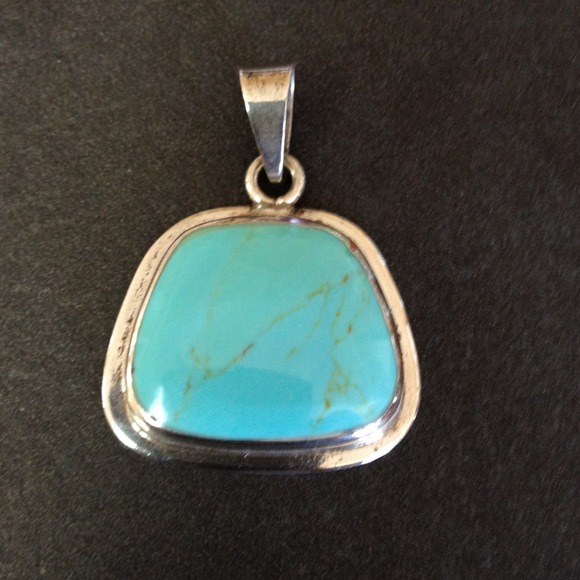 Turquoise and sterling silver pendant