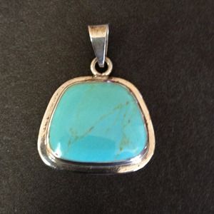 Turquoise and sterling silver pendant