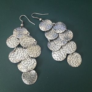Antique silver cluster dangle earrings
