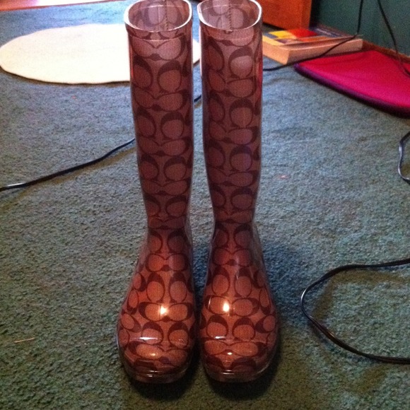 ❗SOLD!!!! ❗Coach rainboots size 6! Worn once!