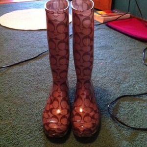 ❗SOLD!!!! ❗Coach rainboots size 6! Worn once!
