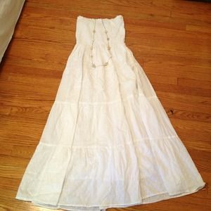 White maxi tube dress