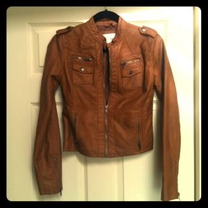 Hot! Tan Motorcycle Jacket