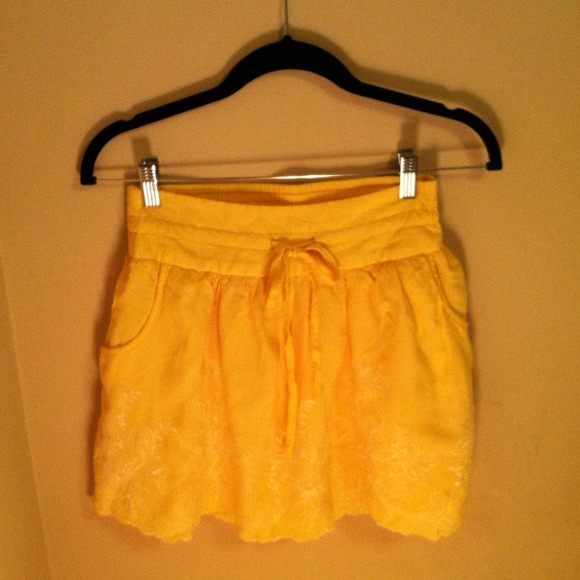 Yellow Knee-Length Skirt