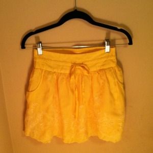 Yellow Knee-Length Skirt