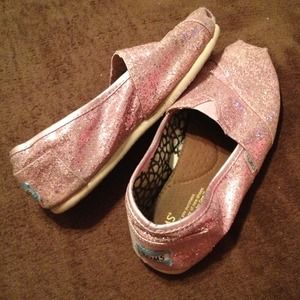 Pink sparkly TOMS