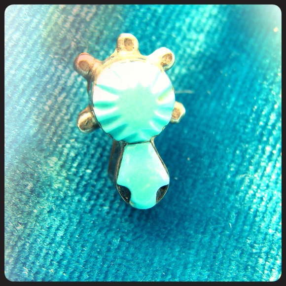 vintage Accessories - ✴Vintage Turquoise and Sterling Silver Tie Pin