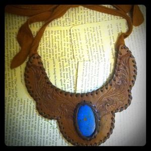 Leather Choker with Stone embellishment