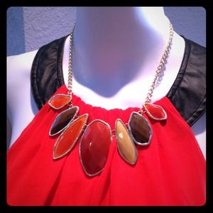 Orange statement necklace